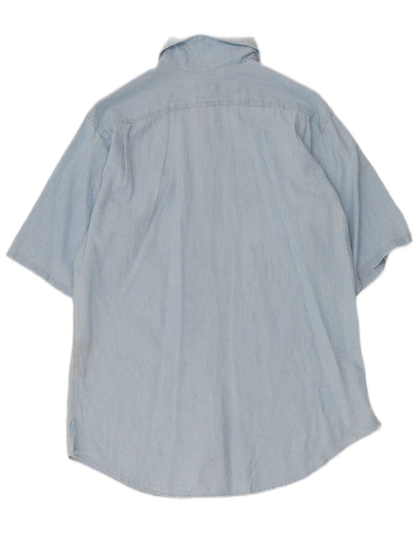 Ralph Lauren Chemise surdimensionnée à manches courtes pour femme US 4 Petit coton bleu