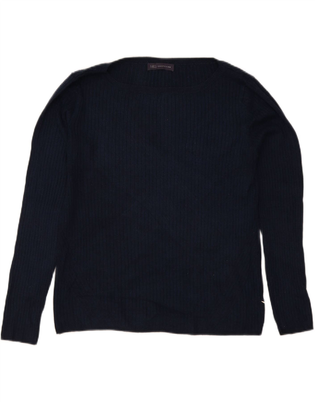 Marks & Spencer Pull col bateau pour femme UK 12 Bleu marine moyen