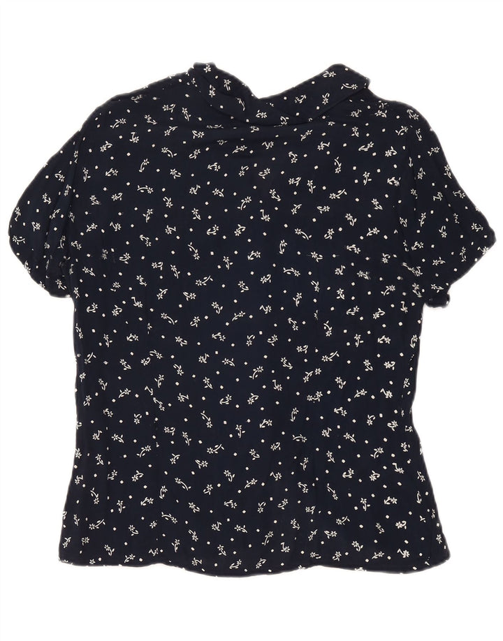 Chemisier à manches courtes pour femme Express IT 44 bleu marine moyen floral