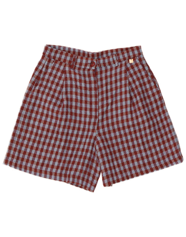 vintage Womens Casual Shorts IT 42 Medium W28 Bourgogne Pied-de-poule