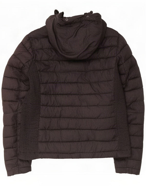 Superdry Veste matelassée à capuche pour femme UK 16 Large Noir Polyester