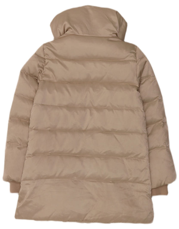 Moschino Femmes Duffle Manteau Rembourré UK 14 Grand Beige Polyester