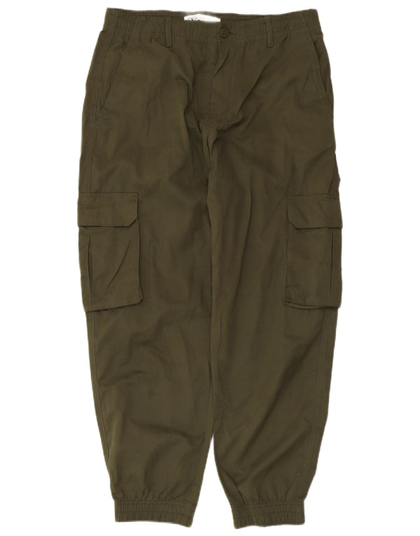 Zara Pantalon Cargo Crop Joggers Femme Moyen W31 L25 Kaki