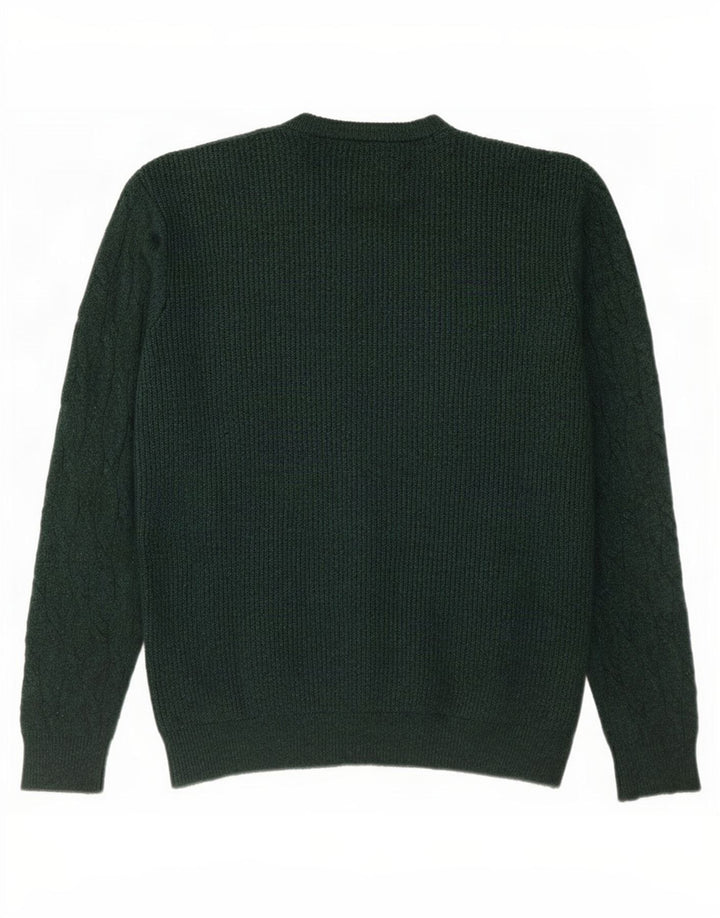 Marks & Spencer Pull ras du cou pour homme, grand, vert, polyamide
