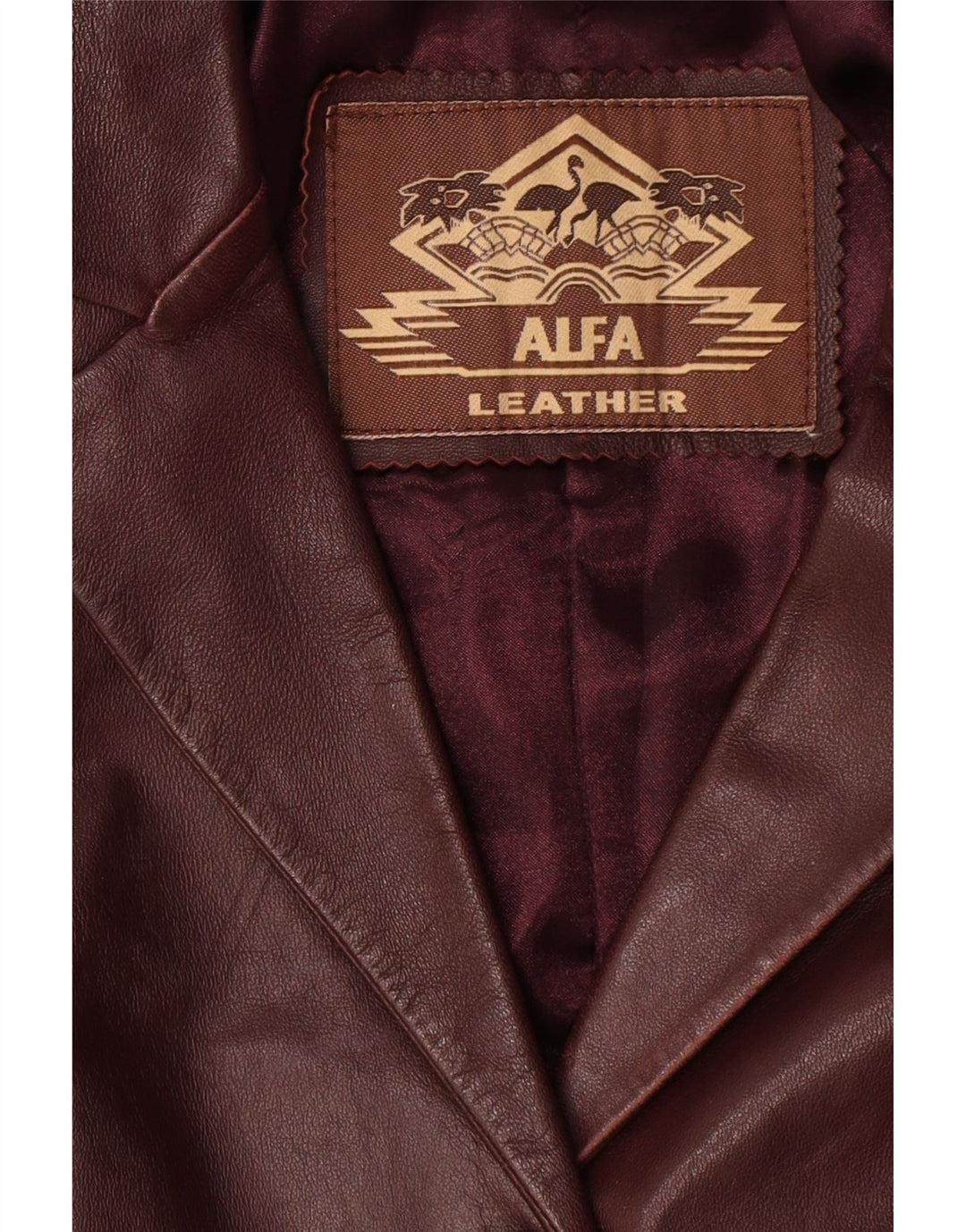 Alfa Manteau en cuir pour femme UK 10 Petit cuir bordeaux