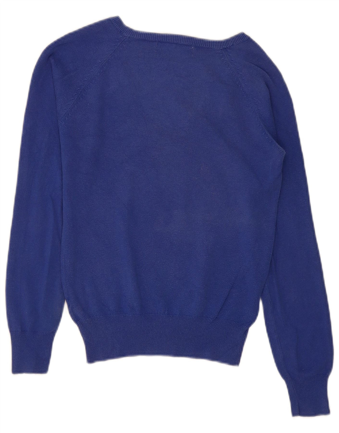 Zara Pull col V pour femme UK 10 Petit Bleu
