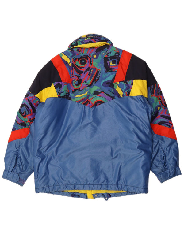 Fila Veste de ski à capuche coupe ample pour homme UK 36 Small Bleu Colorblock