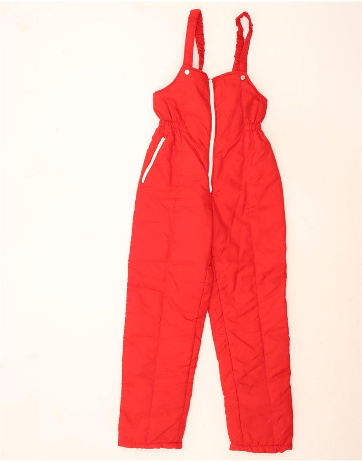 vintage Femme Combinaison de ski sans manches UK 12 Rouge Moyen