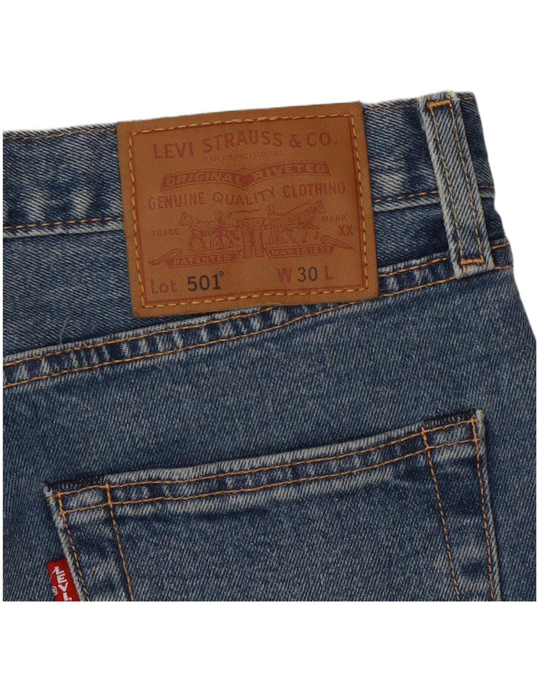LEVI'S Short en Jean 501 W30 Homme Bleu Moyen Coton