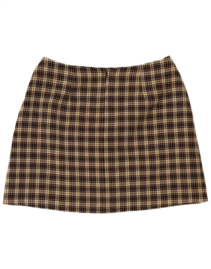 Dorothy Perkins Mini-jupe pour femme UK 16 Large W32 Marron à carreaux Polyester