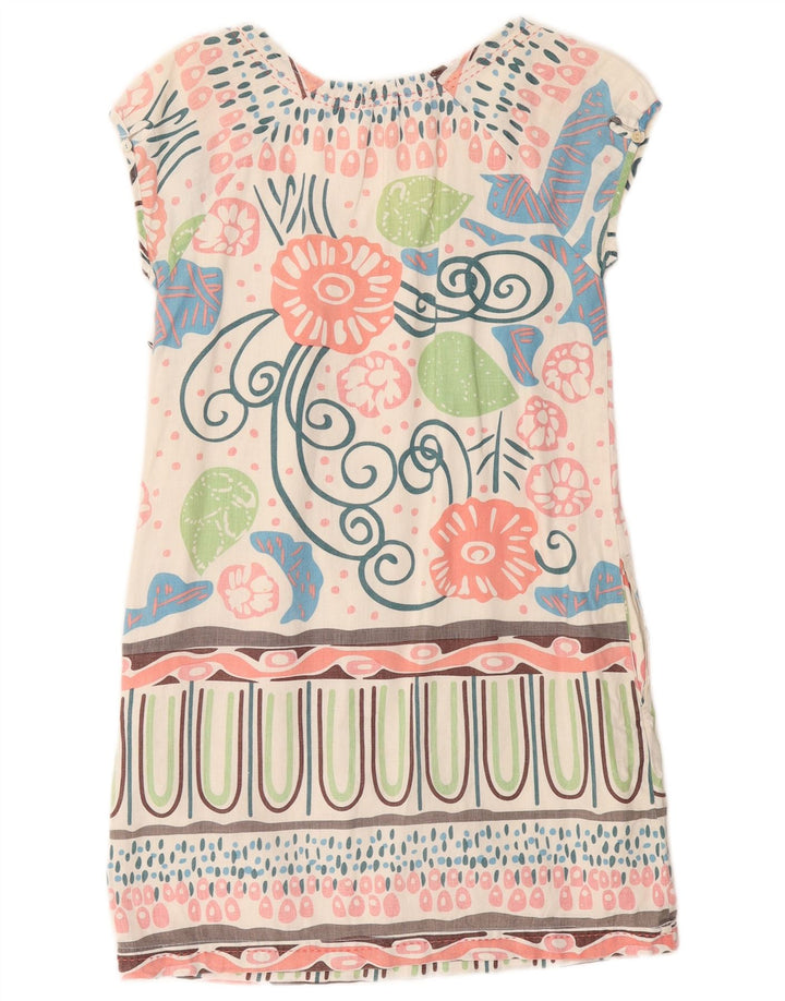 WHITE STUFF Robe droite pour femme UK 8 Petit lin floral blanc