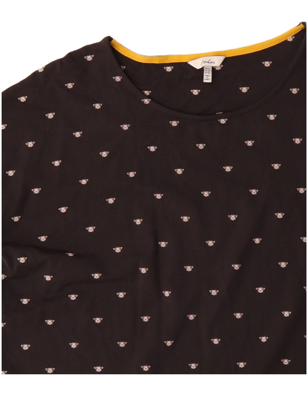 JOULES Robe t-shirt surdimensionnée à motif abstrait pour femme UK 14 Large Noir