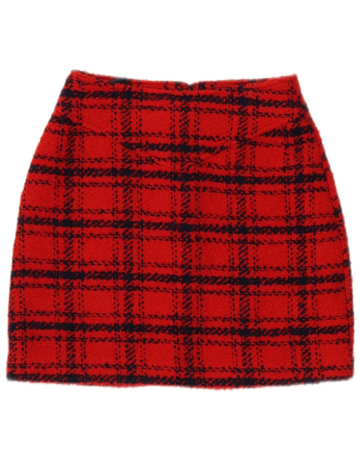 Piombo Femme Mini Jupe IT 38 XS W26 Rouge Carreaux Polyester