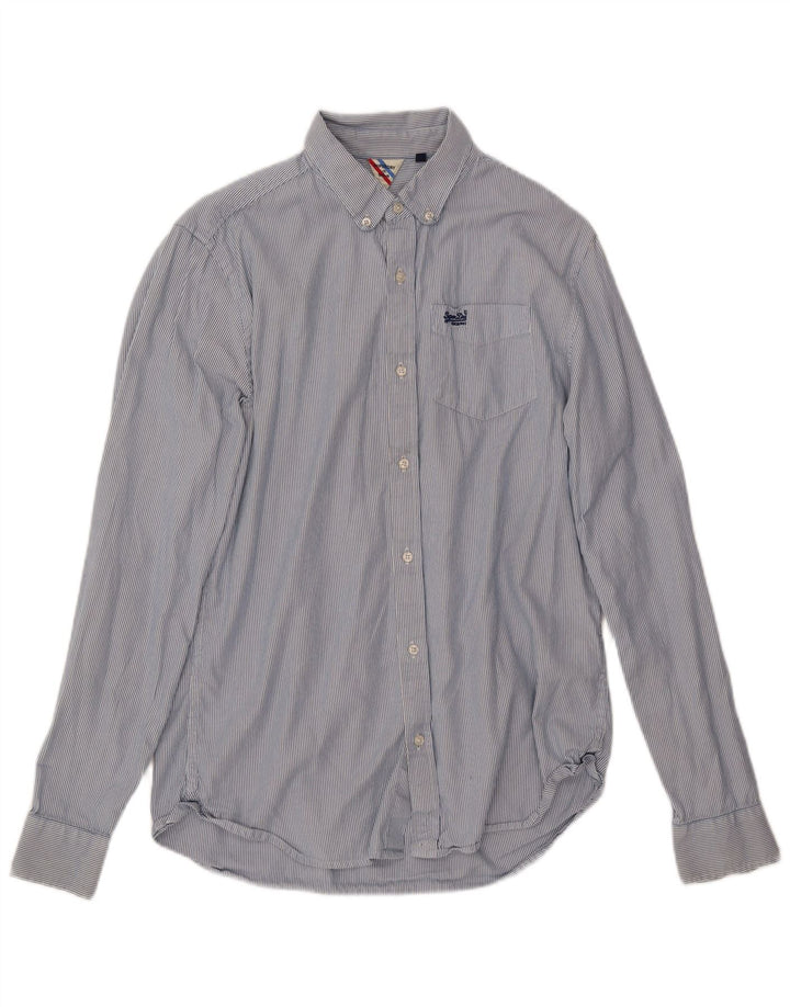 Superdry Chemise Homme Bleu Moyen Rayure Fine
