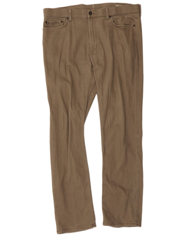 Marks & Spencer Pantalon décontracté droit régulier pour femme W40 L33 Beige