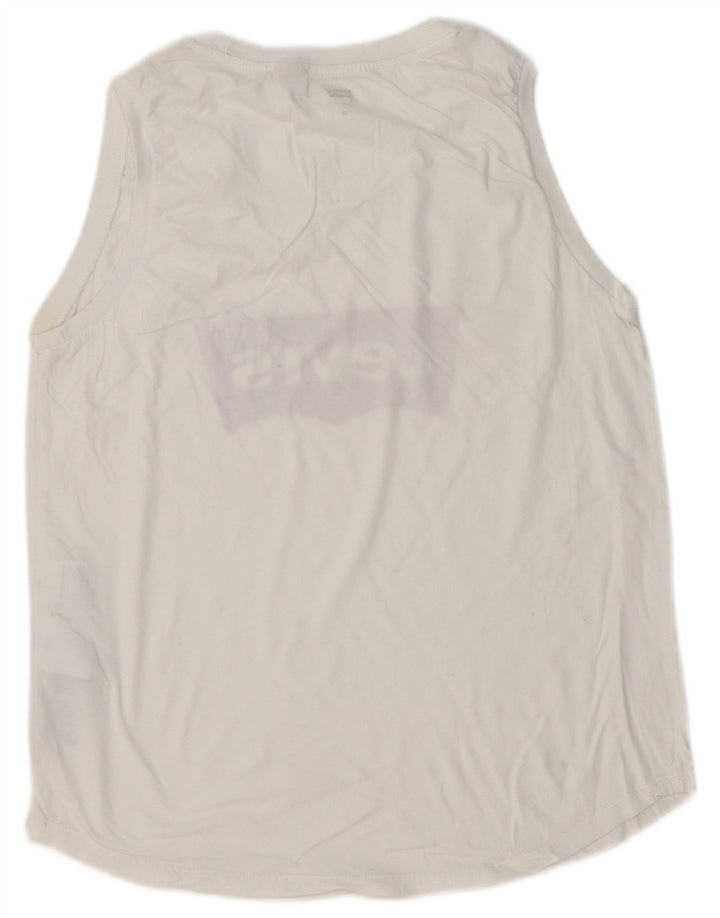 LEVI'S Débardeur graphique pour femme UK 14, coton blanc moyen