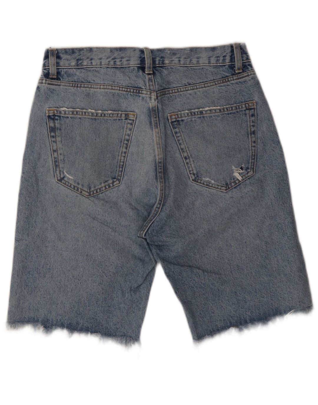 ZARA Short en jean vieilli W31 pour homme en coton bleu moyen