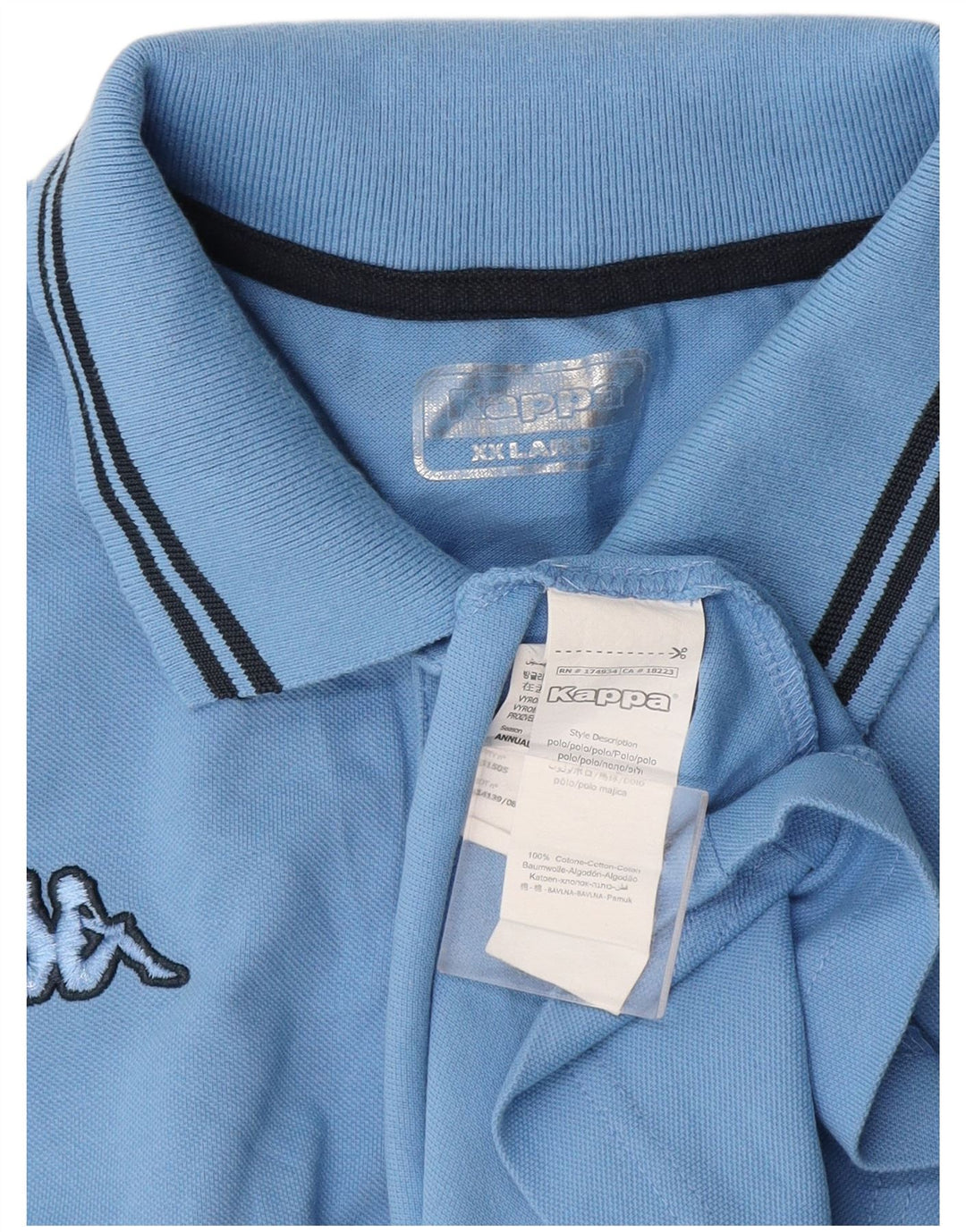 Kappa Polo Homme 2XL Bleu Coton