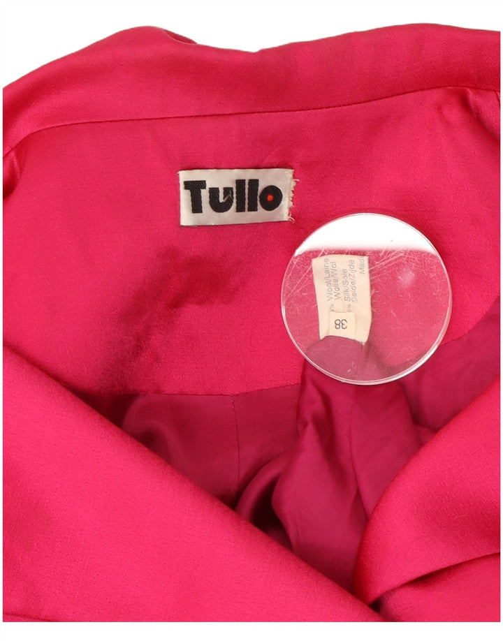 TULLO Veste Blazer 3 Boutons Femme EU 38 Laine Rose Moyen