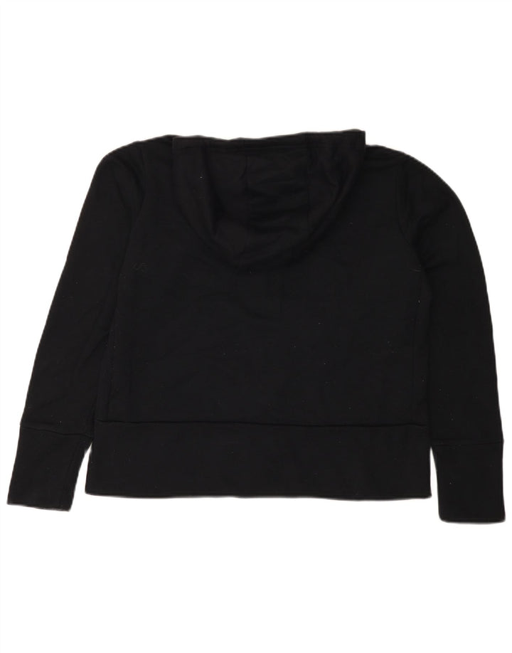 NIKE Pull à capuche zippé surdimensionné Dri Fit pour femme UK 10 Petit Noir