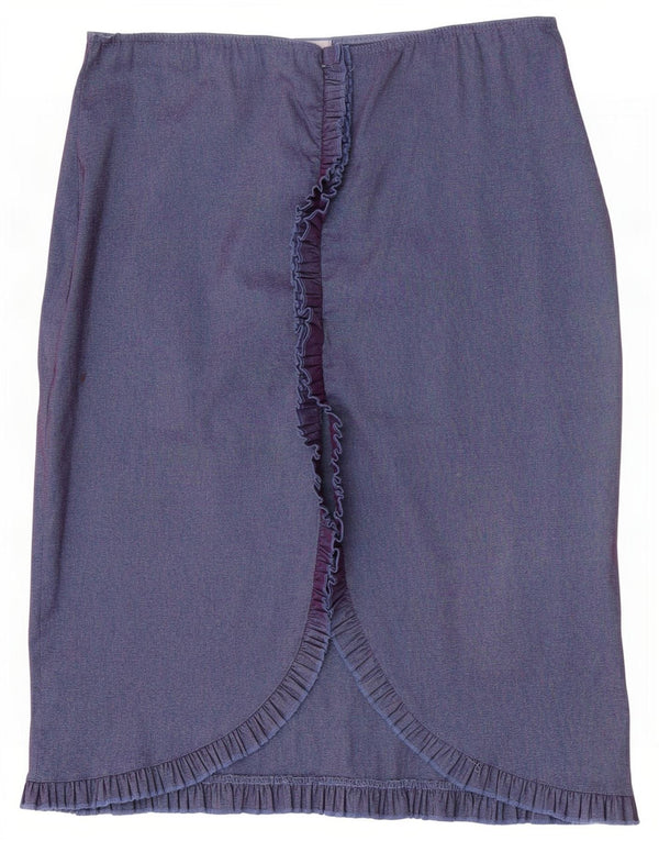 jupe droite femme vintage UK 12 Moyen W30 Viscose Violette