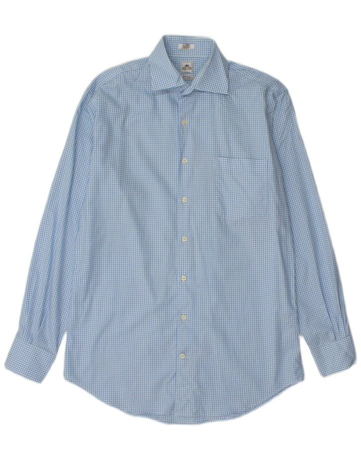 PETER MILLAR Chemise longue homme taille 15 5 coton vichy bleu moyen