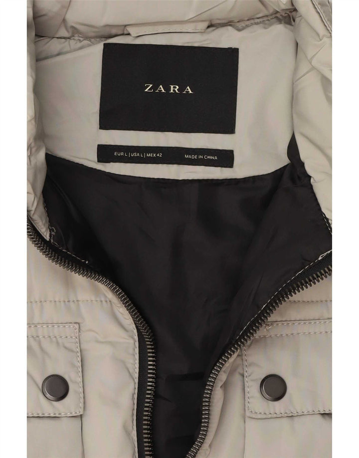 Zara Gilet rembourré pour homme UK 40 Large Gris