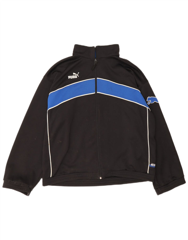 Puma Veste de survêtement pour homme Large Noir Colorblock Polyester Sports