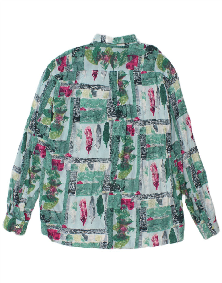 VINTAGE Mens Shirt XL Green Patchwork