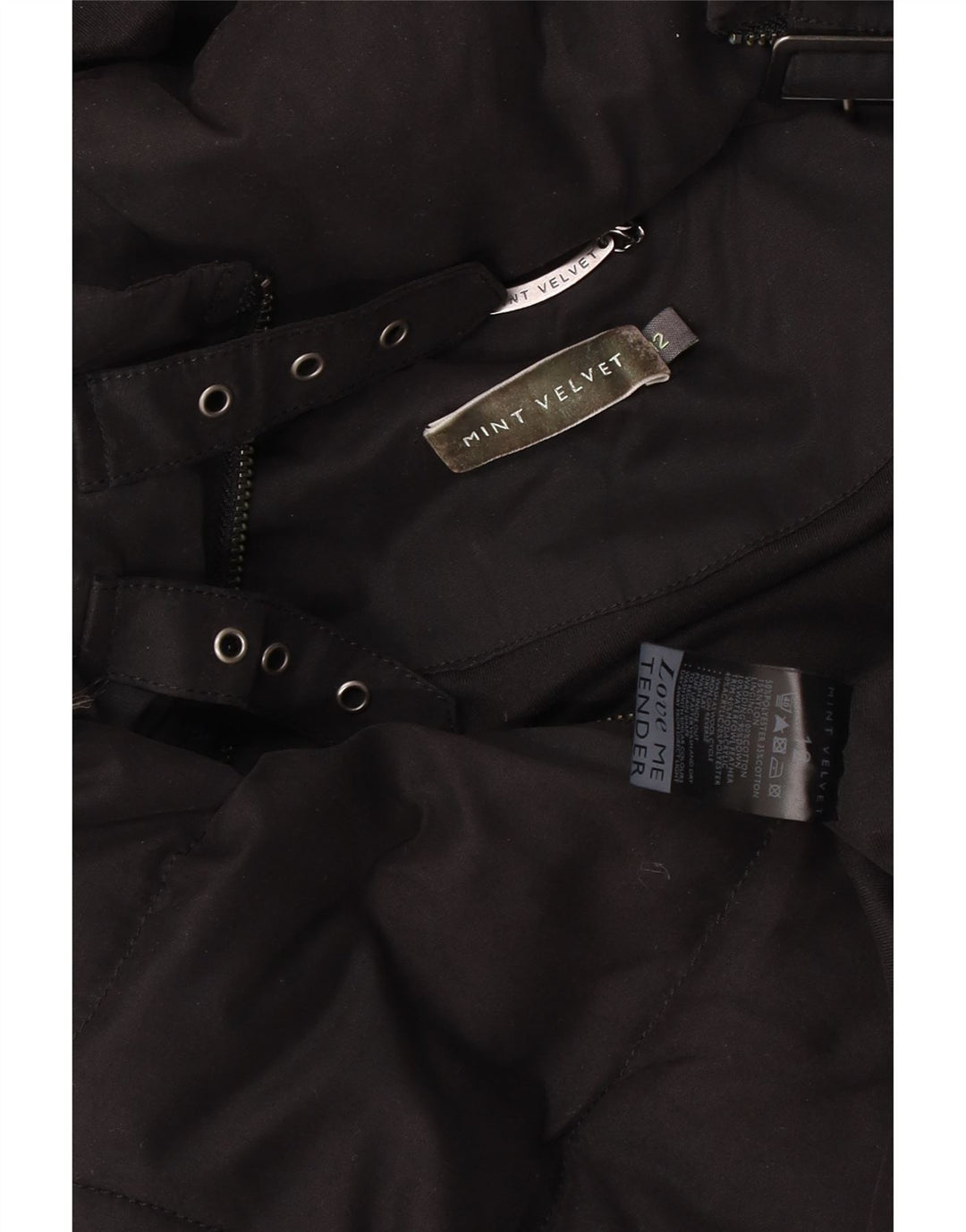 MINT VELVET Gilet rembourré à capuche pour femme UK 12 Medium Noir Polyester