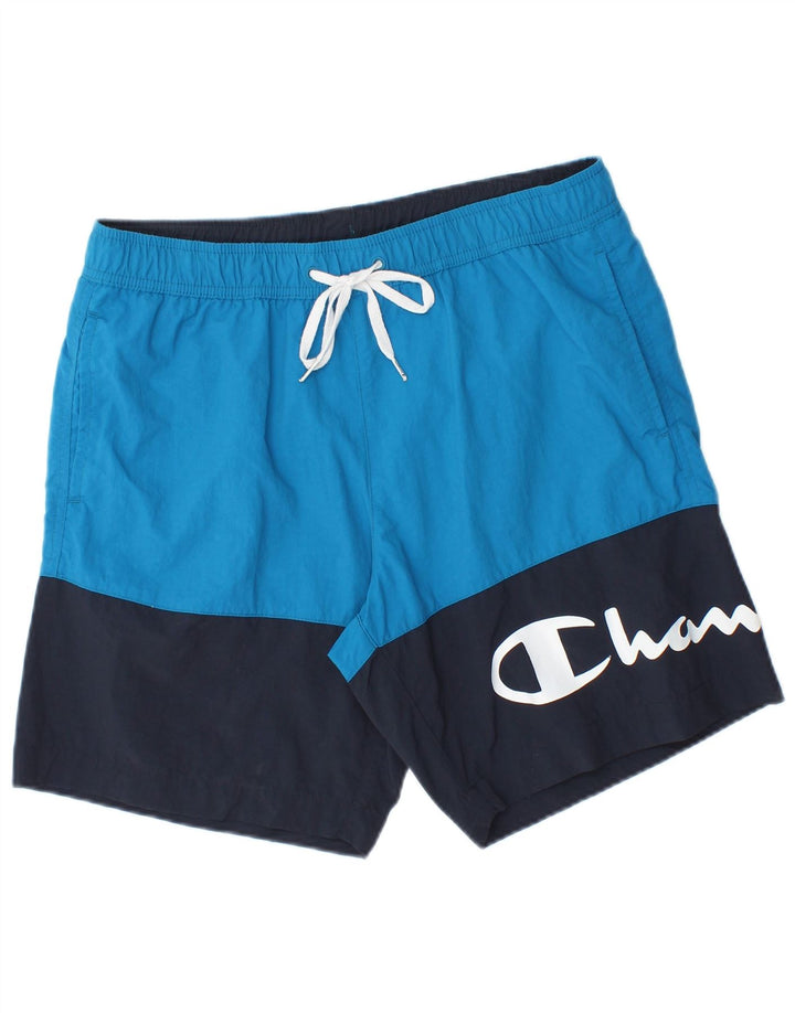 Champion Short de Bain Graphic Homme Bleu Moyen Colourblock