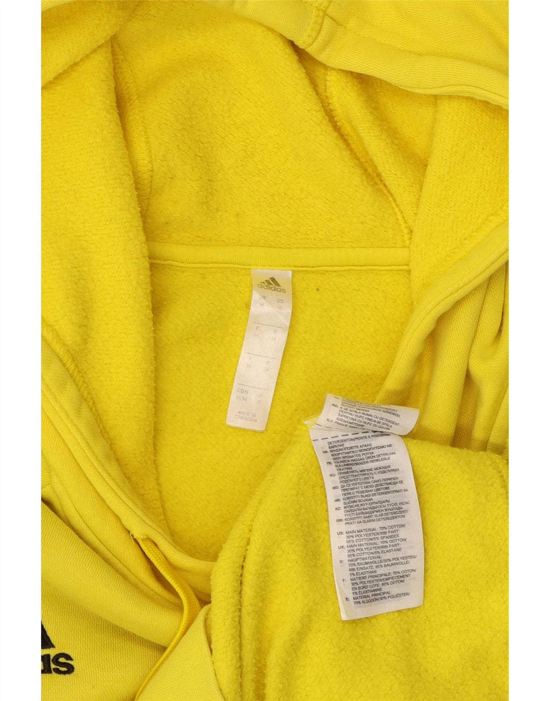 ADIDAS Pull à capuche pour homme en coton jaune moyen