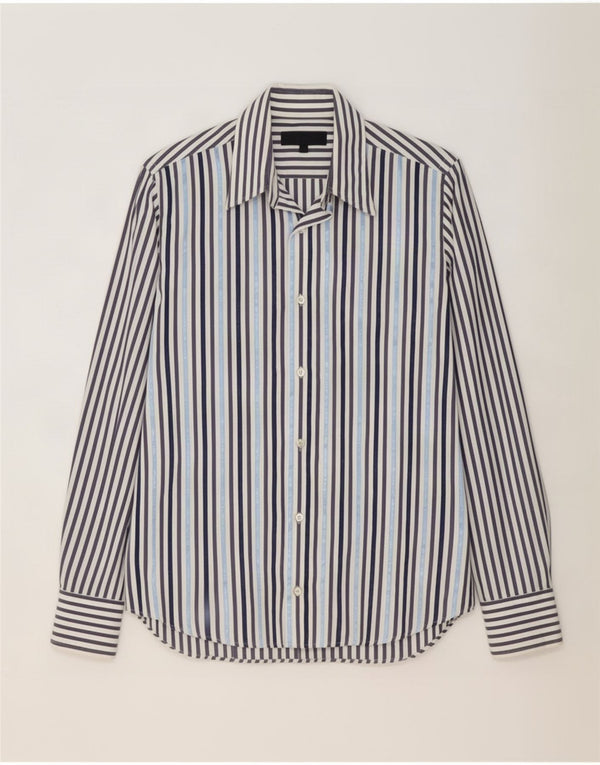 Ted Baker Chemise Homme Taille 2 Petit Coton Rayé Bleu