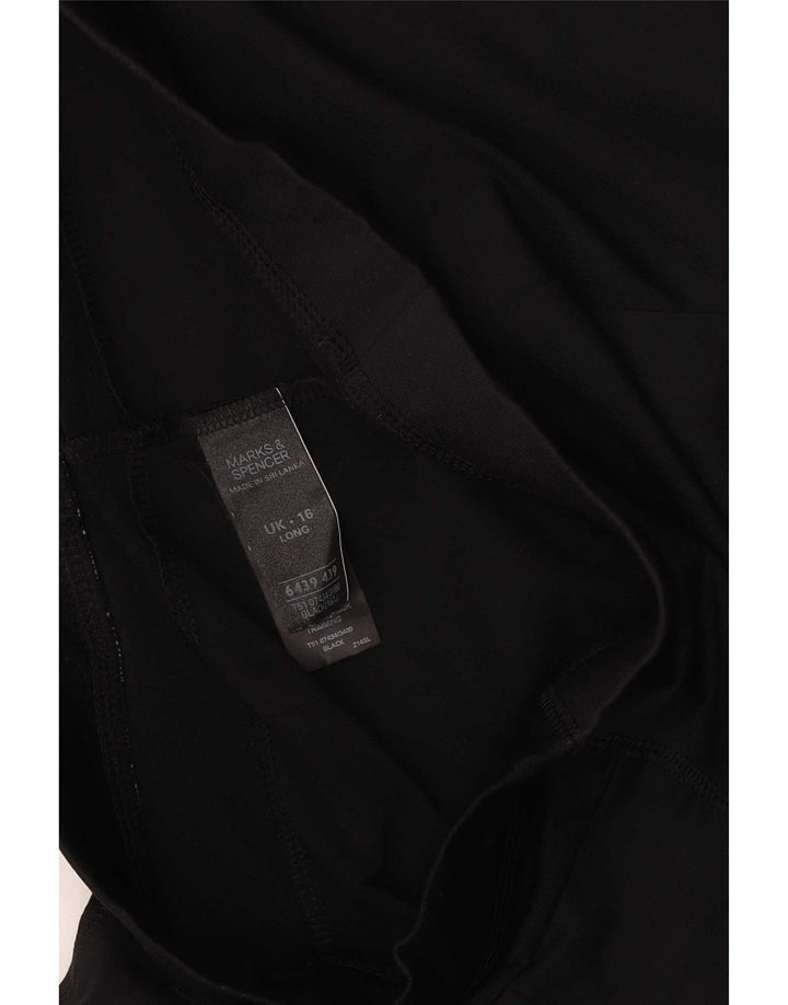 Marks & Spencer Pantalon de survêtement pour femme UK 16 Large Noir Polyester