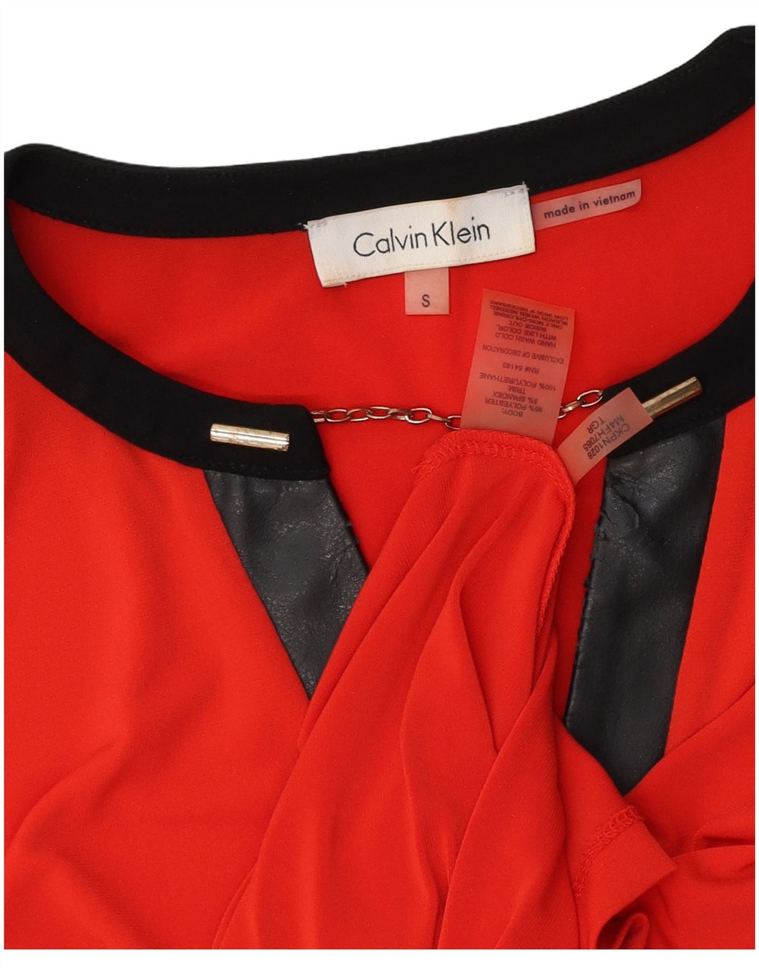 Calvin Klein Chemisier pour femme UK 10 Petit Rouge Colorblock Polyester