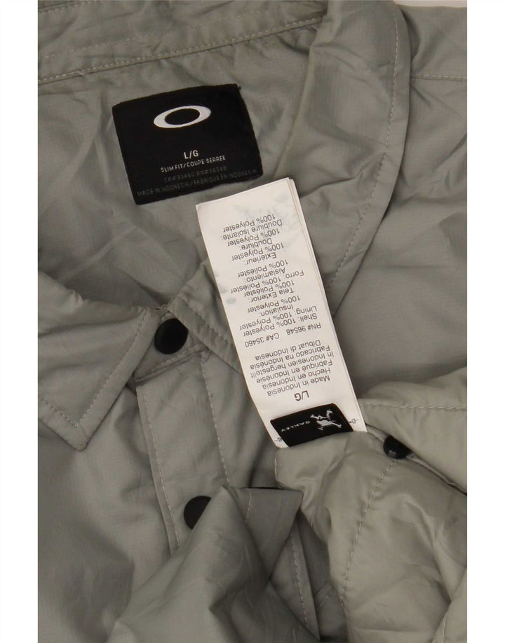Oakley Veste Bomber Slim Fit pour Homme UK 40 Large Gris Polyester
