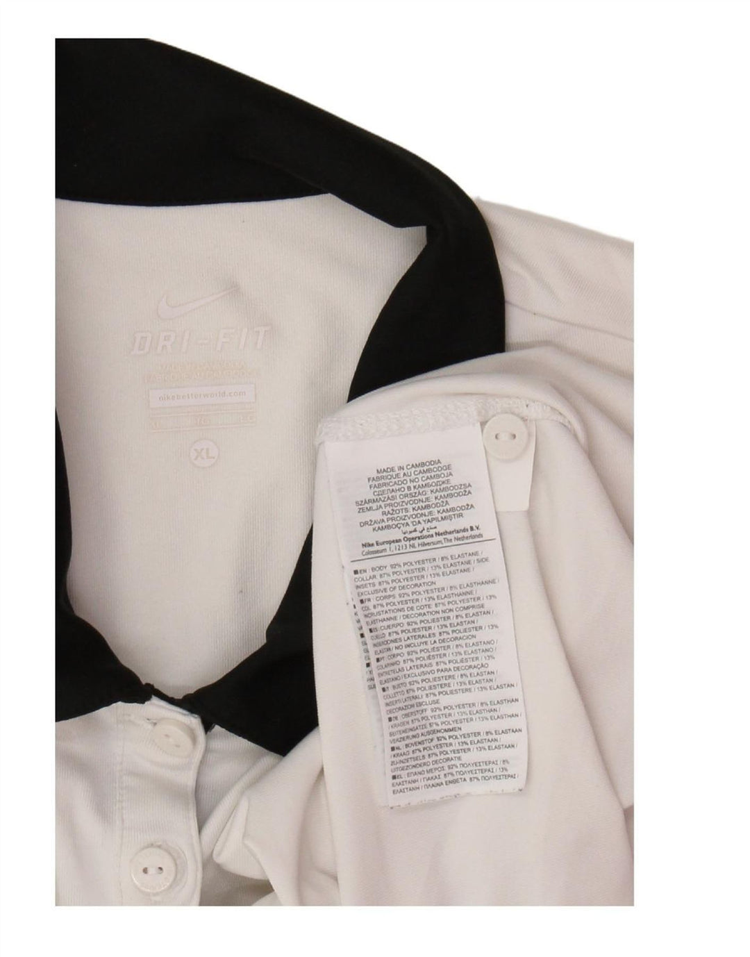 NIKE Womens Polo Shirt UK 18 XL White Colourblock Polyester