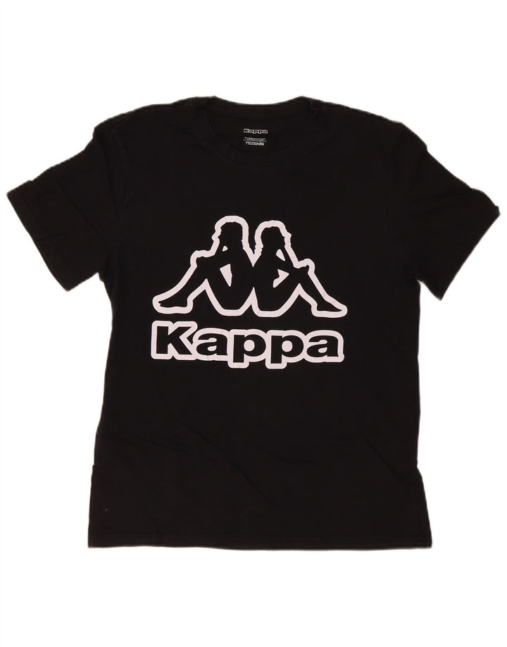 Kappa Womens Tezenis Graphic T-Shirt Top UK 14 Moyen Noir