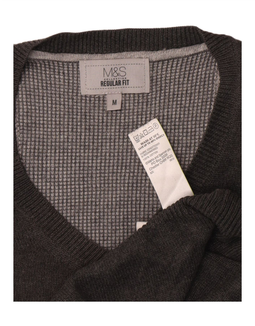 Marks & Spencer Pull coupe classique à col en V pour homme Gris moyen moucheté