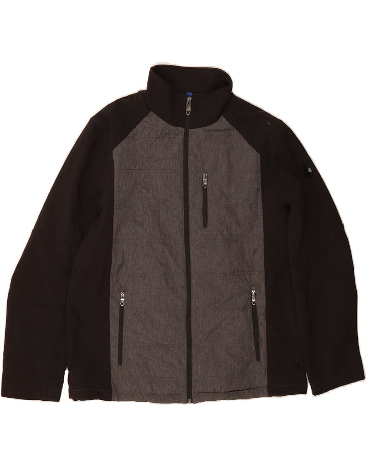 CALVIN KLEIN Mens Windbreaker Jacket UK 40 Large Grey Colourblock Nylon Vintage Calvin Klein and Second-Hand Calvin Klein from Messina Hembry 