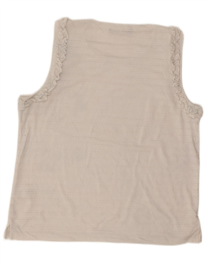 TOMMY HILFIGER Chemisier sans manches pour femme UK 18 XL Blanc Polyester