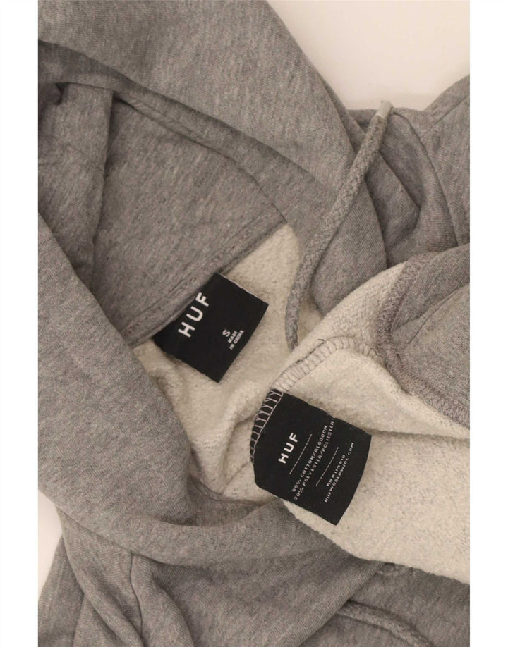 HUF Pull à capuche graphique homme petit gris coton