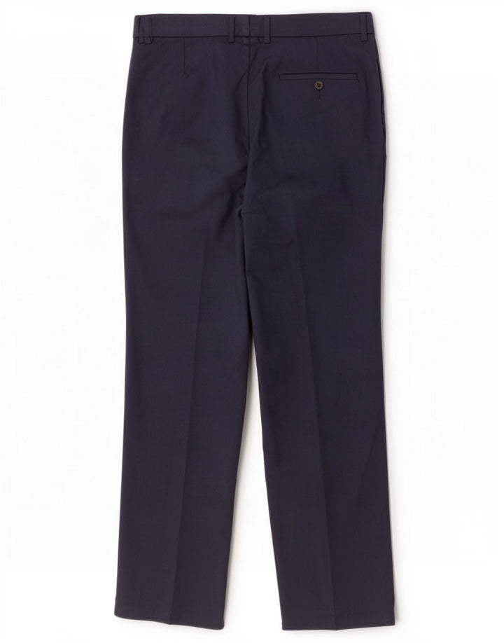 Marks & Spencer Pantalon de Costume Droit Homme W32 L31 Bleu Marine Polyester