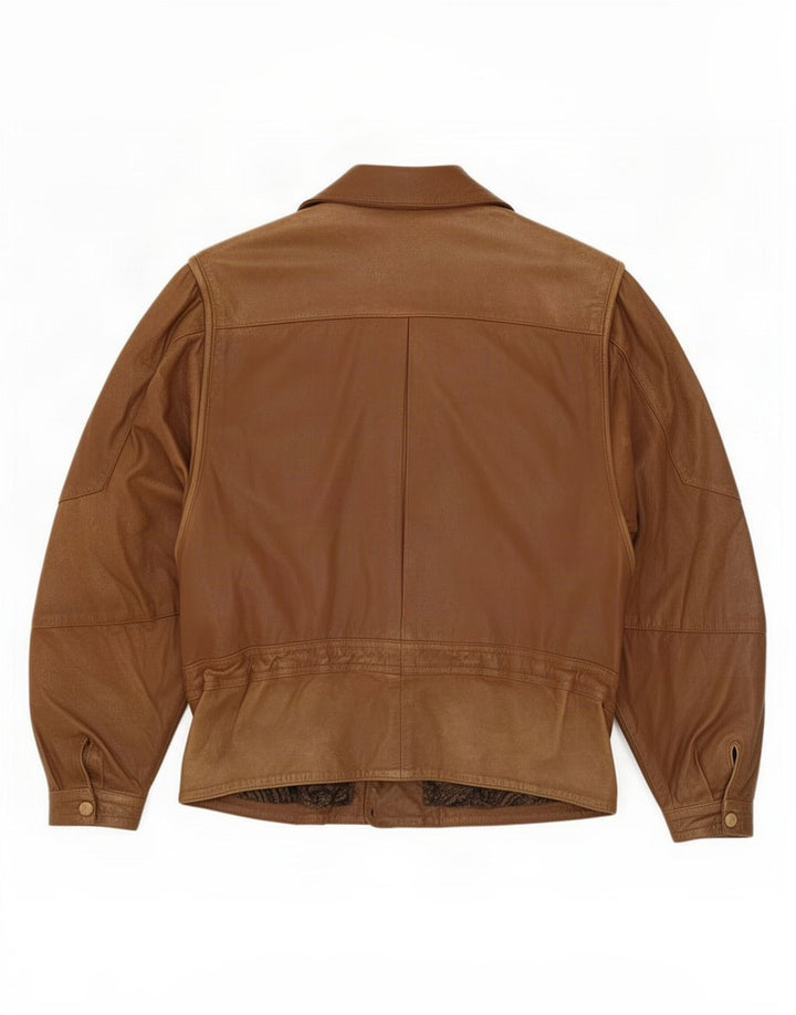 veste en cuir femme vintage IT 44 Brun moyen