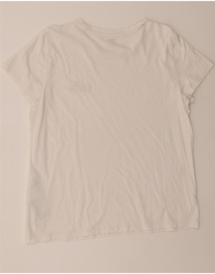 LEVI'S Womens T-Shirt Top UK 16 Large White Cotton Vintage Levi's and Second-Hand Levi's from Messina Hembry 