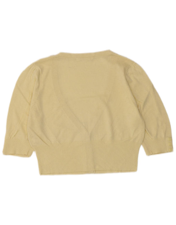 Marks & Spencer Pull cardigan court pour femme UK 10 Small Jaune