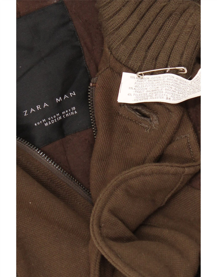Zara Veste coupe-vent pour homme UK 38 Coton kaki moyen