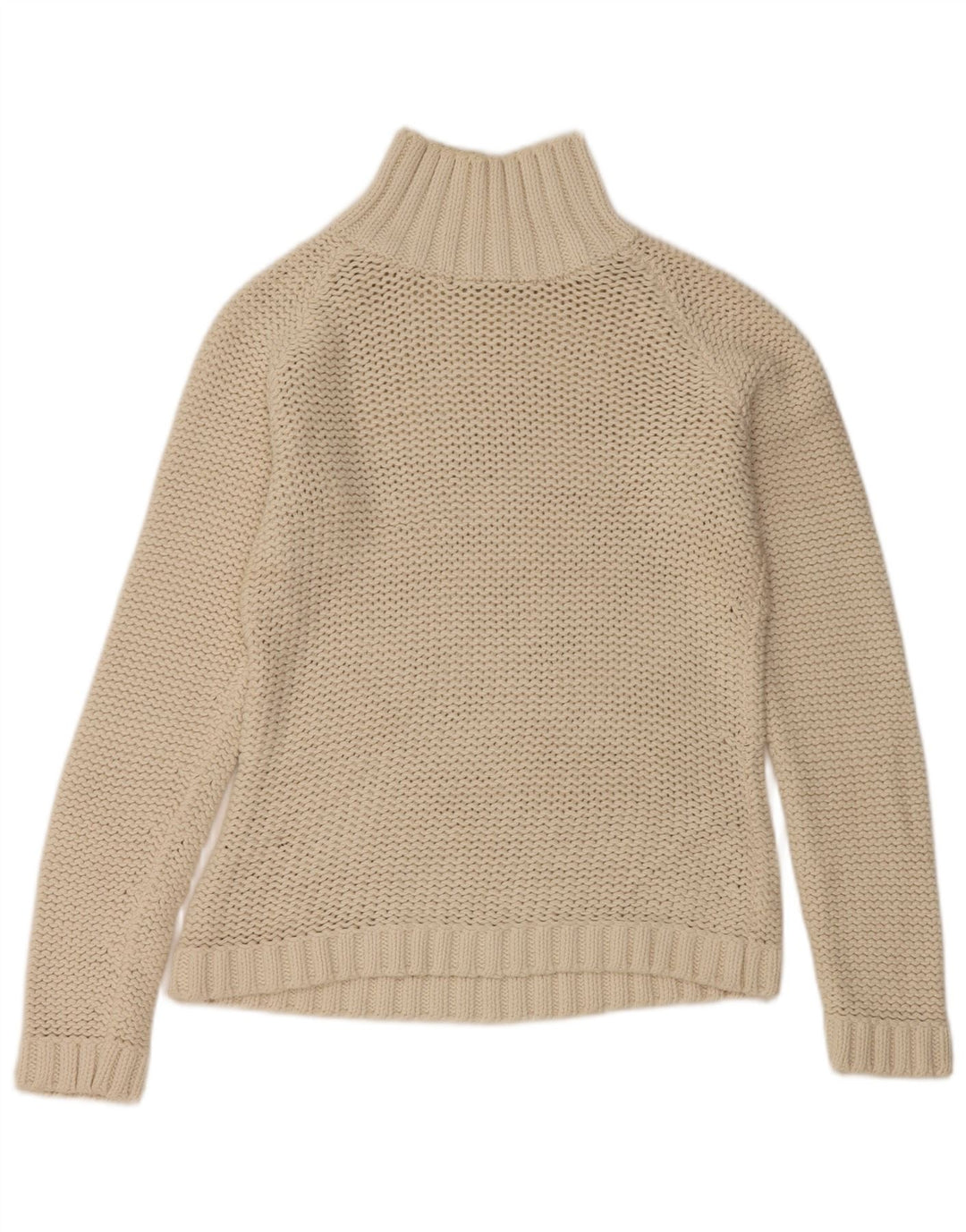 Eddie Bauer Pull col roulé pour femme UK 8 Petit coton blanc cassé