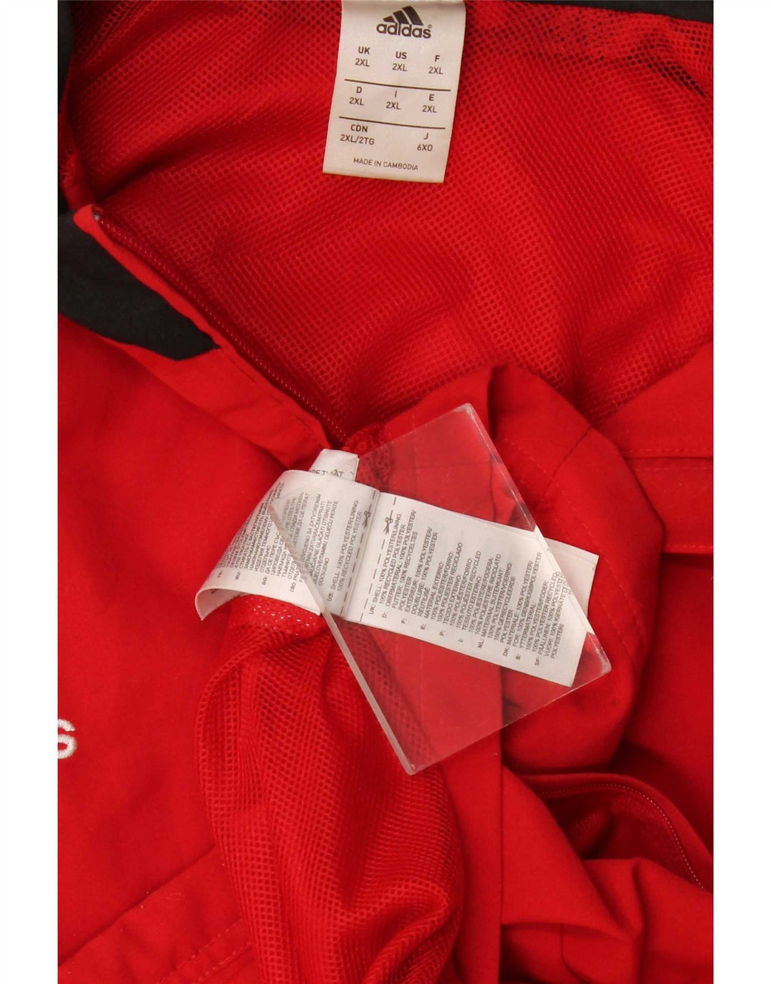 Adidas Veste de survêtement pour homme 2XL Rouge Colourblock Polyester