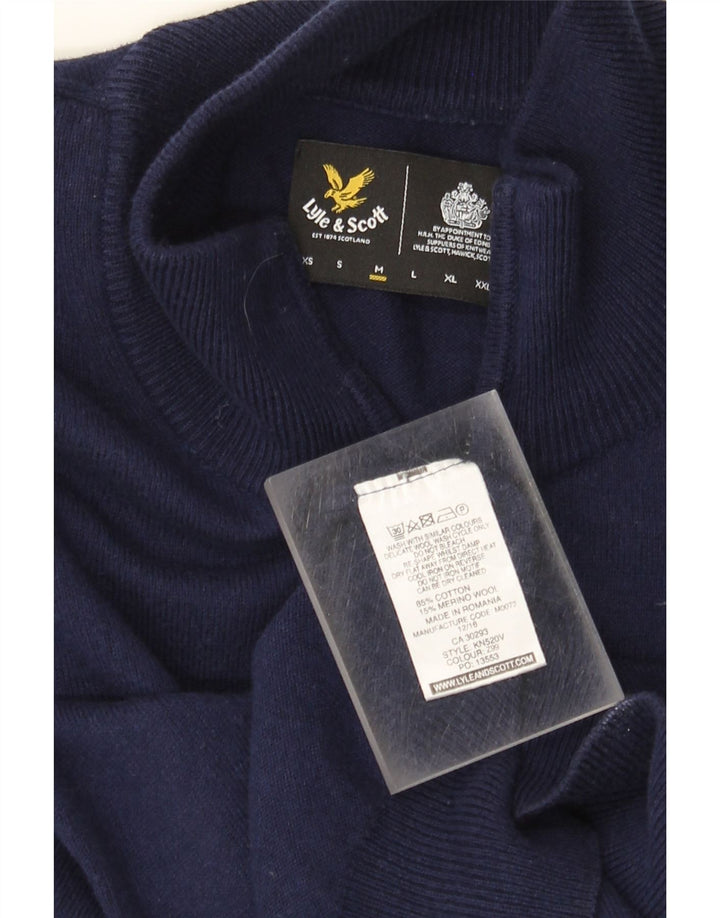 Lyle & Scott Pull Col Zippé Homme Bleu Marine Moyen Coton